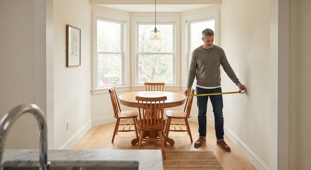 How to Fit a Dining Table Into a Room That Wasn't Designed for One