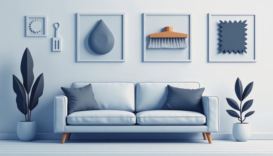 Visual context for microfiber couch