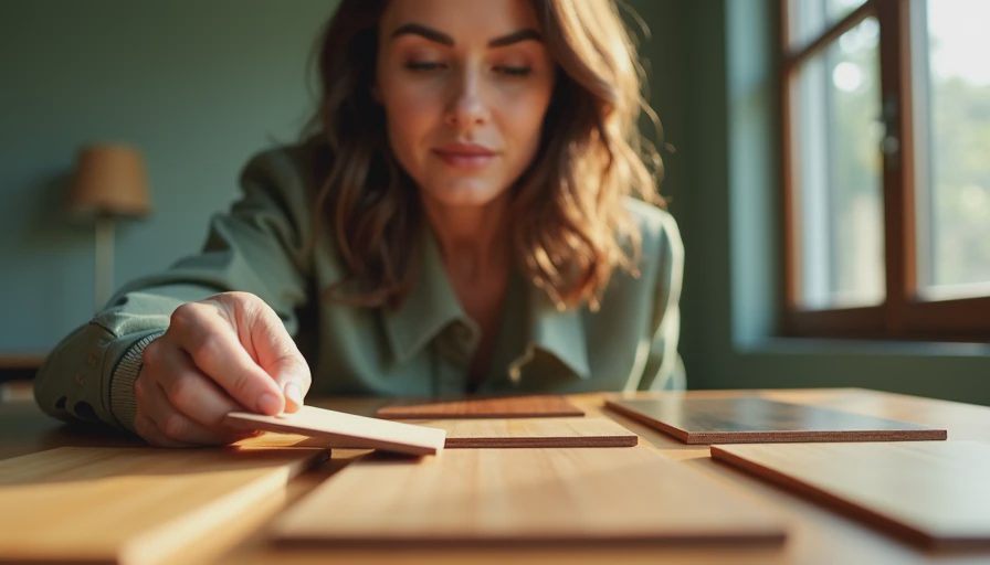 Visual context for wood veneer vs solid wood