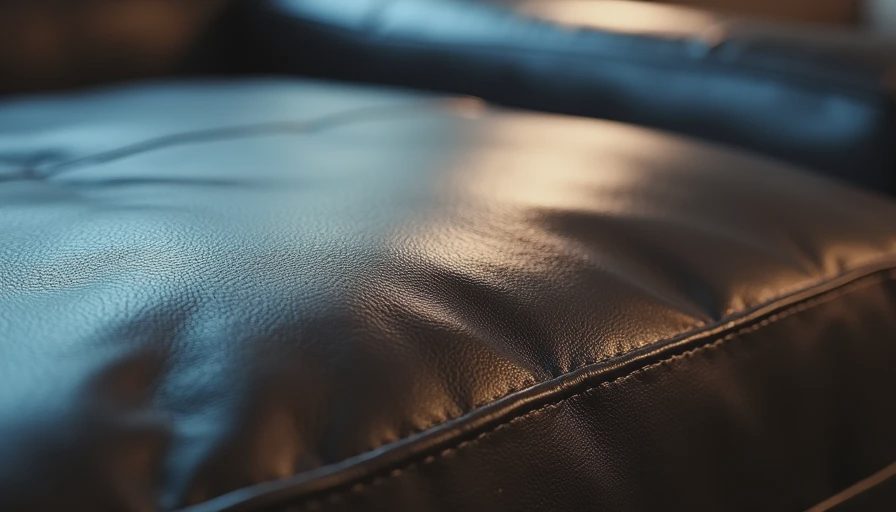 Visual context for full grain leather sofa