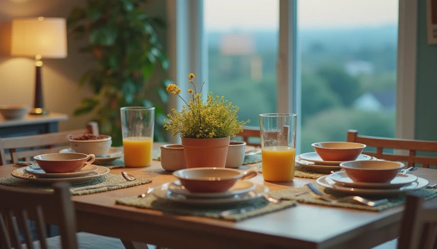 Visual context for dining table set for 6