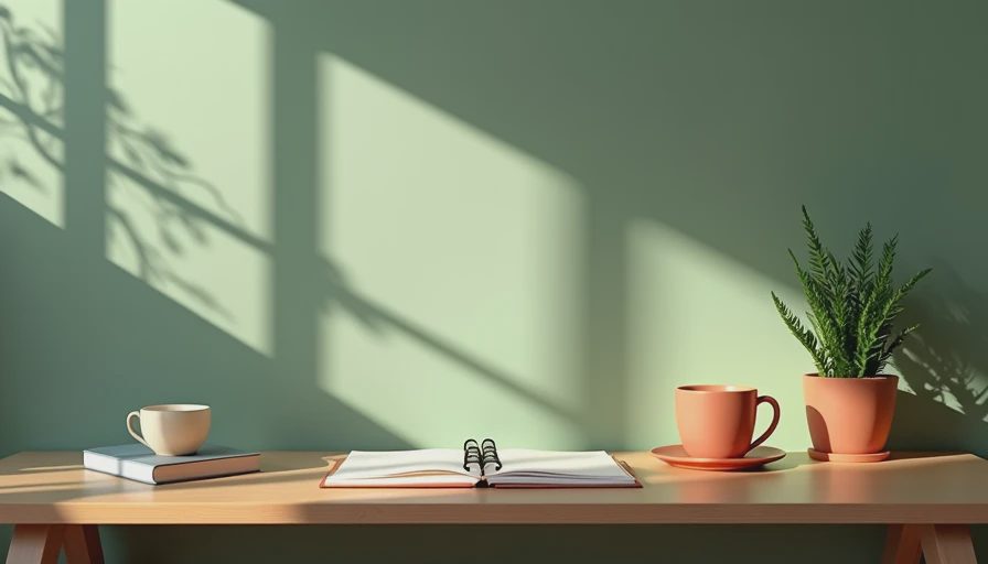 Visual context for wood desk